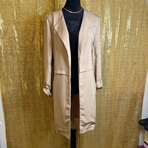 Nine West Open Front Duster Jacket In Beige Color
